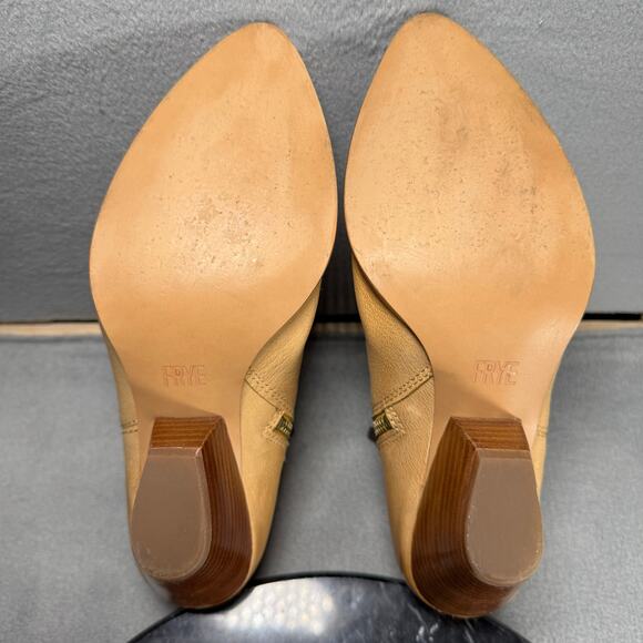 FRYE Reina Leather Western Ankle Booties Zip-Up Block Heel Women’s Size 6M US - Picture 7 of 8